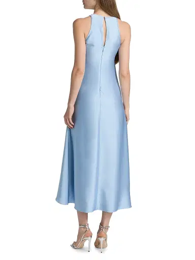 Reiss Women's Micah Bias Drape Midi-Dress - Blue | Thumbnail 5 Reiss Women's Micah Bias Drape Midi-Dress - Blue | Thumbnail 5
