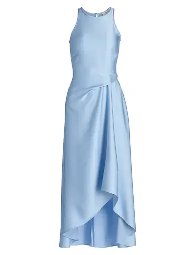Reiss Women's Micah Bias Drape Midi-Dress - Blue | Thumbnail 1 Reiss Women's Micah Bias Drape Midi-Dress - Blue | Thumbnail 1