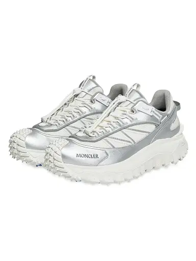 Moncler Men's Trailgrip GTX Sneakers in Leather - Silver White | Thumbnail 2 Moncler Men's Trailgrip GTX Sneakers in Leather - Silver White | Thumbnail 2