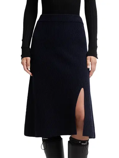 Moncler Women's Skirt in Wool & Cashmere - Dark Blue | Thumbnail 2 Moncler Women's Skirt in Wool & Cashmere - Dark Blue | Thumbnail 2