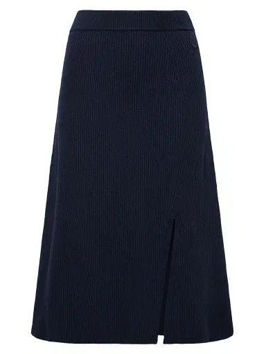 Moncler Women's Skirt in Wool & Cashmere - Dark Blue | Thumbnail 1 Moncler Women's Skirt in Wool & Cashmere - Dark Blue | Thumbnail 1