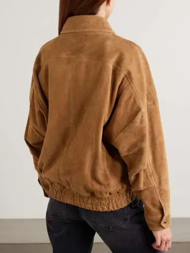 Nour Hammour Dalma Suede Bomber Jacket | Thumbnail 4 Nour Hammour Dalma Suede Bomber Jacket | Thumbnail 4