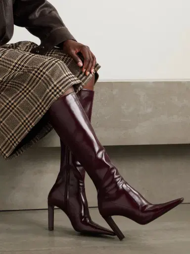 Saint Laurent Francoise Glossed-leather Knee Boots | Thumbnail 2 Saint Laurent Francoise Glossed-leather Knee Boots | Thumbnail 2