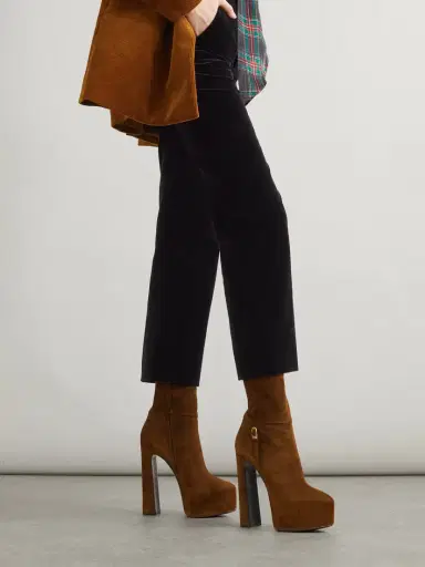 Saint Laurent Nico Buckled Suede Platform Boots | Thumbnail 2 Saint Laurent Nico Buckled Suede Platform Boots | Thumbnail 2
