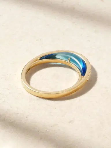 L’Atelier Nawbar Bloop Moon 18-karat Gold, Diamond And Enamel Ring | Thumbnail 3 L’Atelier Nawbar Bloop Moon 18-karat Gold, Diamond And Enamel Ring | Thumbnail 3