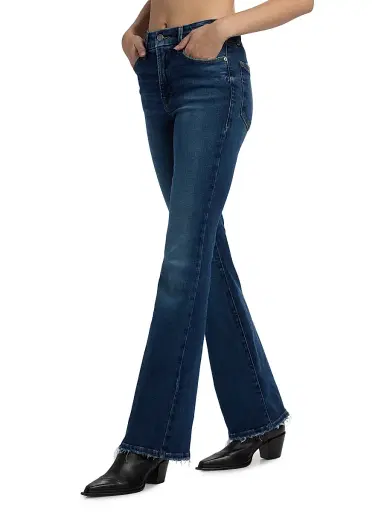 Good American Women's SoftTech Good Classic Boot-Cut Jeans - Indigo | Thumbnail 4 Good American Women's SoftTech Good Classic Boot-Cut Jeans - Indigo | Thumbnail 4
