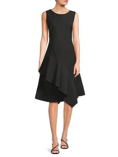 Natori Women's Asymmetric Origami Taffeta Dress - Black | Thumbnail 2 Natori Women's Asymmetric Origami Taffeta Dress - Black | Thumbnail 2