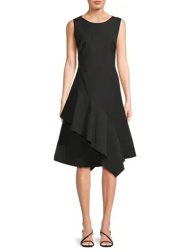 Natori Women's Asymmetric Origami Taffeta Dress - Black | Thumbnail 3 Natori Women's Asymmetric Origami Taffeta Dress - Black | Thumbnail 3