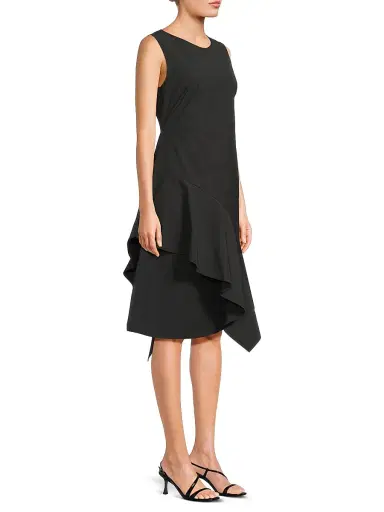 Natori Women's Asymmetric Origami Taffeta Dress - Black | Thumbnail 4 Natori Women's Asymmetric Origami Taffeta Dress - Black | Thumbnail 4