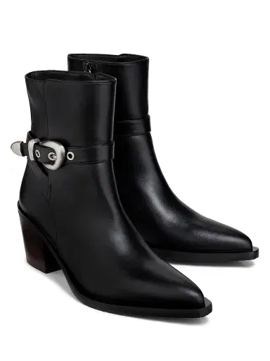 Stuart Weitzman Women's Maven Leather Booties - Black | Thumbnail 2 Stuart Weitzman Women's Maven Leather Booties - Black | Thumbnail 2
