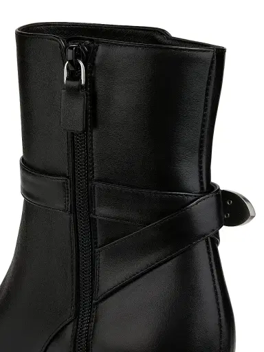 Stuart Weitzman Women's Maven Leather Booties - Black | Thumbnail 6 Stuart Weitzman Women's Maven Leather Booties - Black | Thumbnail 6