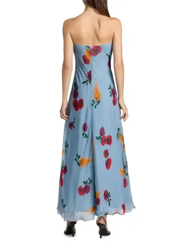 Staud Women's Cassie Chiffon Strapless Maxi Dress - Farmers Market Slate - Size 14 | Thumbnail 5 Staud Women's Cassie Chiffon Strapless Maxi Dress - Farmers Market Slate - Size 14 | Thumbnail 5