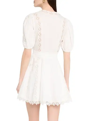 Ulla Johnson Women's Camila Lace-Trim Cotton A-Line Minidress - White | Thumbnail 4 Ulla Johnson Women's Camila Lace-Trim Cotton A-Line Minidress - White | Thumbnail 4