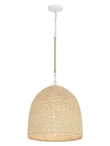 Crystorama Jasper 3-Light Wood Pendant - White | Thumbnail 2 Crystorama Jasper 3-Light Wood Pendant - White | Thumbnail 2