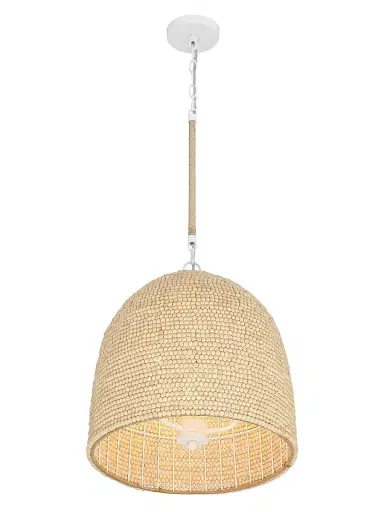 Crystorama Jasper 3-Light Wood Pendant - White | Thumbnail 3 Crystorama Jasper 3-Light Wood Pendant - White | Thumbnail 3