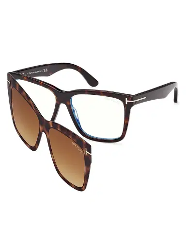 Tom Ford Women's 54MM Square Optical Eyeglasses - Classic Dark Havana | Thumbnail 1 Tom Ford Women's 54MM Square Optical Eyeglasses - Classic Dark Havana | Thumbnail 1