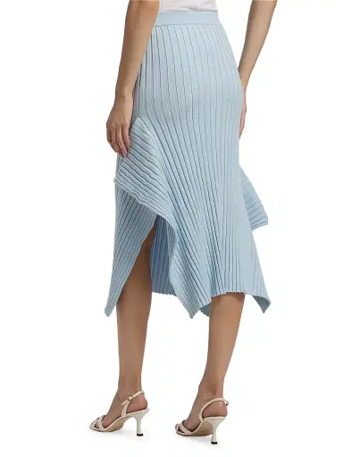 Stella McCartney Women's Textured Knit Midi-Skirt - Light Blue | Thumbnail 5 Stella McCartney Women's Textured Knit Midi-Skirt - Light Blue | Thumbnail 5