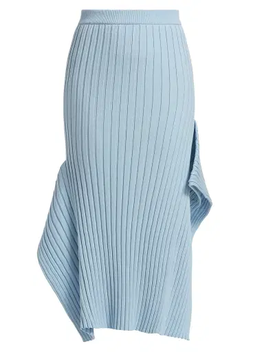 Stella McCartney Women's Textured Knit Midi-Skirt - Light Blue | Thumbnail 1 Stella McCartney Women's Textured Knit Midi-Skirt - Light Blue | Thumbnail 1