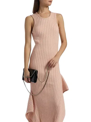 Stella McCartney Women's Textured Knit Cotton Midi-Dress - Powder Pink | Thumbnail 6 Stella McCartney Women's Textured Knit Cotton Midi-Dress - Powder Pink | Thumbnail 6
