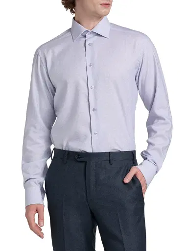 Eton Men's Contemporary-Fit Striped Elevated Cotton Shirt | Thumbnail 3 Eton Men's Contemporary-Fit Striped Elevated Cotton Shirt | Thumbnail 3