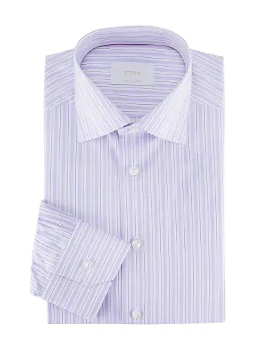 Eton Men's Contemporary-Fit Striped Elevated Cotton Shirt | Thumbnail 1 Eton Men's Contemporary-Fit Striped Elevated Cotton Shirt | Thumbnail 1