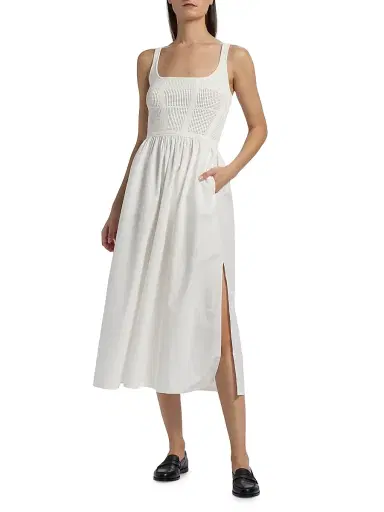 Reiss Women's Kori Mix-Media Midi-Dress - | Thumbnail 2 Reiss Women's Kori Mix-Media Midi-Dress - | Thumbnail 2