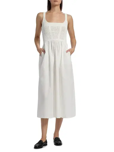Reiss Women's Kori Mix-Media Midi-Dress - | Thumbnail 3 Reiss Women's Kori Mix-Media Midi-Dress - | Thumbnail 3