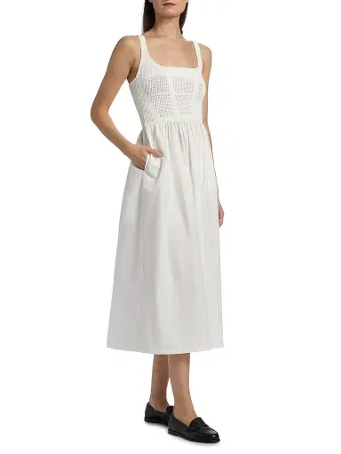 Reiss Women's Kori Mix-Media Midi-Dress - | Thumbnail 4 Reiss Women's Kori Mix-Media Midi-Dress - | Thumbnail 4