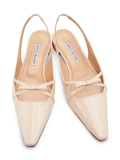 Manolo Blahnik Women's Dariasli Patent Leather Slingback Flats - Light Pink | Thumbnail 4 Manolo Blahnik Women's Dariasli Patent Leather Slingback Flats - Light Pink | Thumbnail 4