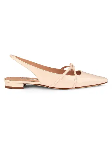 Manolo Blahnik Women's Dariasli Patent Leather Slingback Flats - Light Pink | Thumbnail 1 Manolo Blahnik Women's Dariasli Patent Leather Slingback Flats - Light Pink | Thumbnail 1