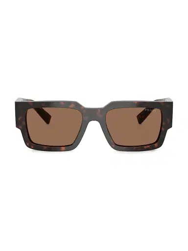 Prada Men's 54MM Rectangular Sunglasses - Dark Brown Havana | Thumbnail 2 Prada Men's 54MM Rectangular Sunglasses - Dark Brown Havana | Thumbnail 2