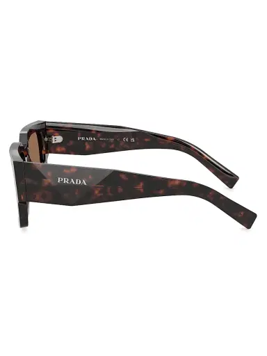 Prada Men's 54MM Rectangular Sunglasses - Dark Brown Havana | Thumbnail 3 Prada Men's 54MM Rectangular Sunglasses - Dark Brown Havana | Thumbnail 3