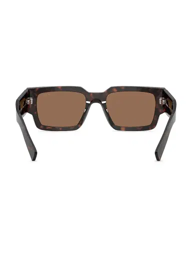 Prada Men's 54MM Rectangular Sunglasses - Dark Brown Havana | Thumbnail 4 Prada Men's 54MM Rectangular Sunglasses - Dark Brown Havana | Thumbnail 4