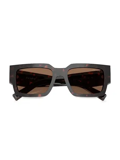 Prada Men's 54MM Rectangular Sunglasses - Dark Brown Havana | Thumbnail 5 Prada Men's 54MM Rectangular Sunglasses - Dark Brown Havana | Thumbnail 5