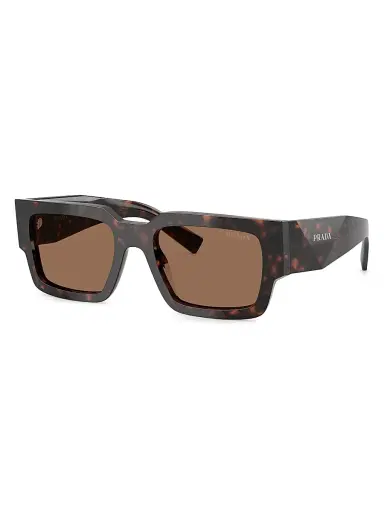 Prada Men's 54MM Rectangular Sunglasses - Dark Brown Havana | Thumbnail 1 Prada Men's 54MM Rectangular Sunglasses - Dark Brown Havana | Thumbnail 1
