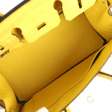 HERMÈS Hermes Birkin 25 Mimosa Matte Alligator Mississippiensis Palladium Hardware | Thumbnail 8 HERMÈS Hermes Birkin 25 Mimosa Matte Alligator Mississippiensis Palladium Hardware | Thumbnail 8