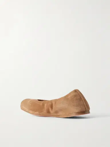 Alaïa Leather-trimmed Suede Ballet Flats | Thumbnail 3 Alaïa Leather-trimmed Suede Ballet Flats | Thumbnail 3