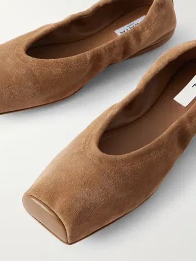 Alaïa Leather-trimmed Suede Ballet Flats | Thumbnail 4 Alaïa Leather-trimmed Suede Ballet Flats | Thumbnail 4