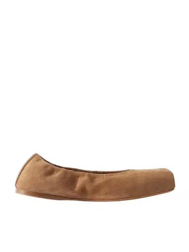 Alaïa Leather-trimmed Suede Ballet Flats | Thumbnail 1 Alaïa Leather-trimmed Suede Ballet Flats | Thumbnail 1