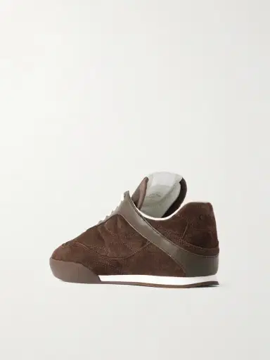 Chloé Kick Leather-trimmed Quilted Suede Sneakers | Thumbnail 3 Chloé Kick Leather-trimmed Quilted Suede Sneakers | Thumbnail 3