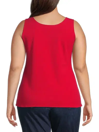 Ming Wang Women's x Tanya Foster Plus Scoopneck Deco Stretch-Crepe Tank Top | Thumbnail 5 Ming Wang Women's x Tanya Foster Plus Scoopneck Deco Stretch-Crepe Tank Top | Thumbnail 5
