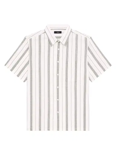 Theory Men's Noll Striped Cotton Dobby Short-Sleeve Shirt | Thumbnail 1 Theory Men's Noll Striped Cotton Dobby Short-Sleeve Shirt | Thumbnail 1