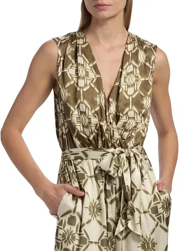 Ramy Brook Women's Noelia Printed Sleeveless Jumpsuit - Olive Tile Print | Thumbnail 6 Ramy Brook Women's Noelia Printed Sleeveless Jumpsuit - Olive Tile Print | Thumbnail 6