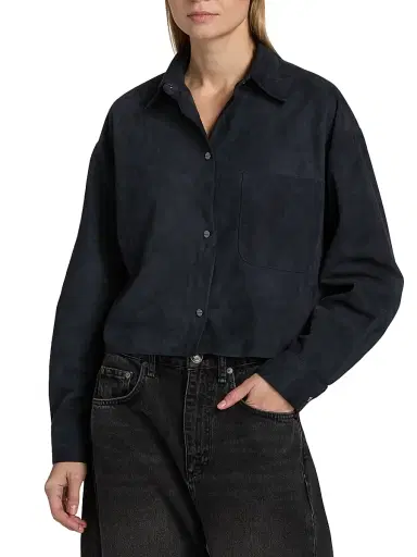 TWP Women's Little Big Joe Suede Jacket - Midnight | Thumbnail 3 TWP Women's Little Big Joe Suede Jacket - Midnight | Thumbnail 3