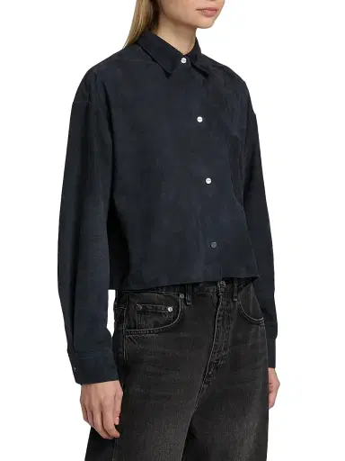 TWP Women's Little Big Joe Suede Jacket - Midnight | Thumbnail 4 TWP Women's Little Big Joe Suede Jacket - Midnight | Thumbnail 4