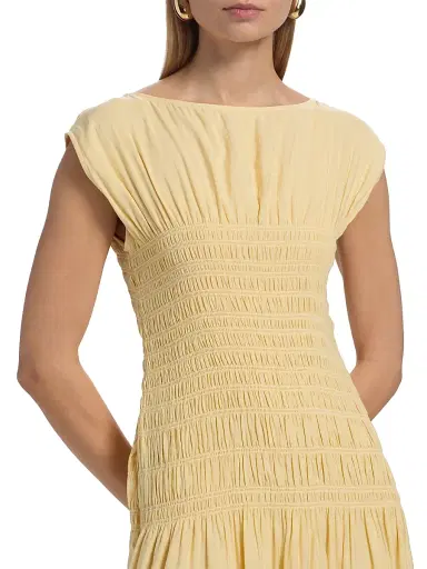 rag & bone Women's Skye Shirred Maxi Dress - Pale Gold | Thumbnail 6 rag & bone Women's Skye Shirred Maxi Dress - Pale Gold | Thumbnail 6