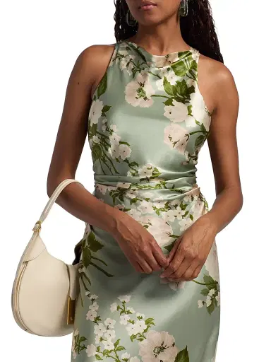 Reformation Women's Anaiis Silk Floral Column Gown - Tarragon - Size 12 | Thumbnail 6 Reformation Women's Anaiis Silk Floral Column Gown - Tarragon - Size 12 | Thumbnail 6