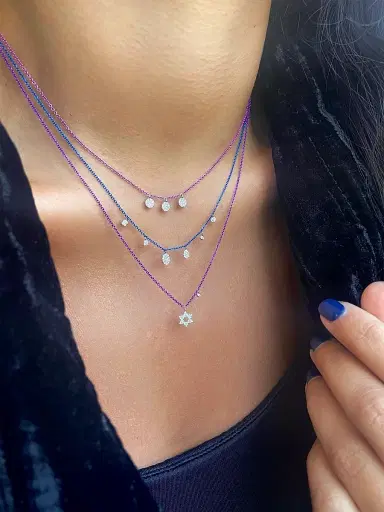 Meira T Women's 14K White Gold & 0.07 TCW Diamond Star Of David Pendant Necklace - Purple | Thumbnail 2 Meira T Women's 14K White Gold & 0.07 TCW Diamond Star Of David Pendant Necklace - Purple | Thumbnail 2