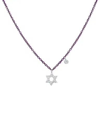 Meira T Women's 14K White Gold & 0.07 TCW Diamond Star Of David Pendant Necklace - Purple | Thumbnail 1 Meira T Women's 14K White Gold & 0.07 TCW Diamond Star Of David Pendant Necklace - Purple | Thumbnail 1