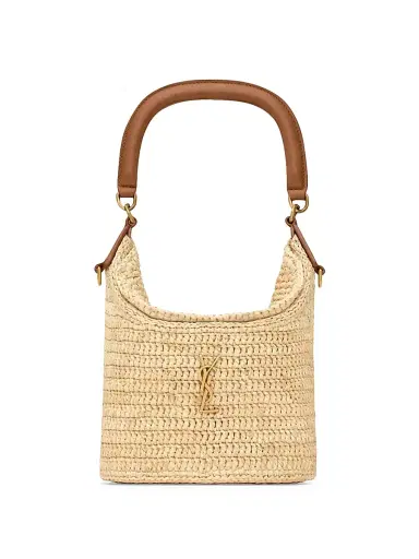 Saint Laurent Women's Gaby Bucket Bag in Raffia - Natural And Brick | Thumbnail 5 Saint Laurent Women's Gaby Bucket Bag in Raffia - Natural And Brick | Thumbnail 5